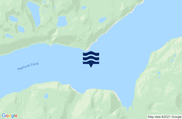 Mapa da tábua de marés em Nachvak Bay, Canada