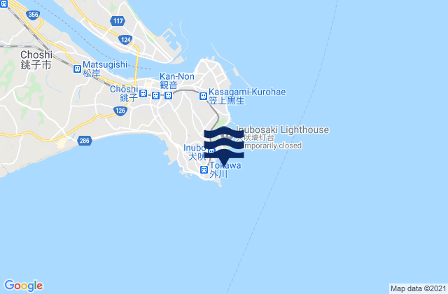 Mapa da tábua de marés em Nagasaki Inubo Saki, Japan