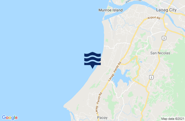 Mapa da tábua de marés em Nagbacalan, Philippines