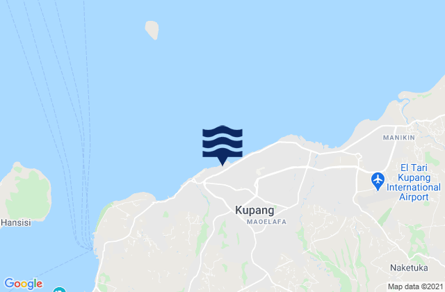 Mapa da tábua de marés em Naikoten Dua, Indonesia