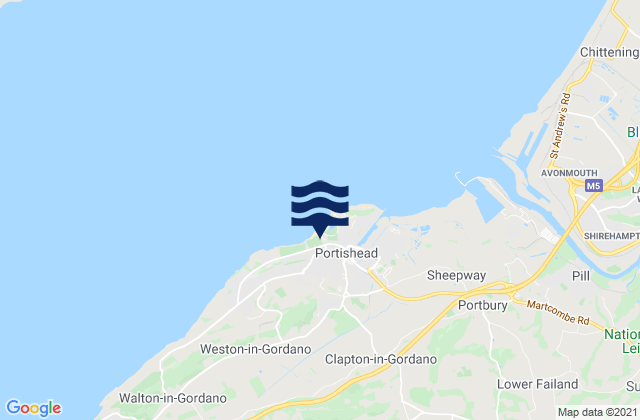 Mapa da tábua de marés em Nailsea, United Kingdom