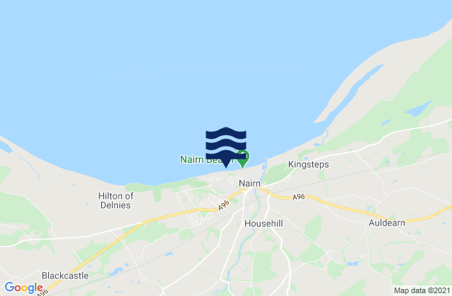 Mapa da tábua de marés em Nairn, United Kingdom