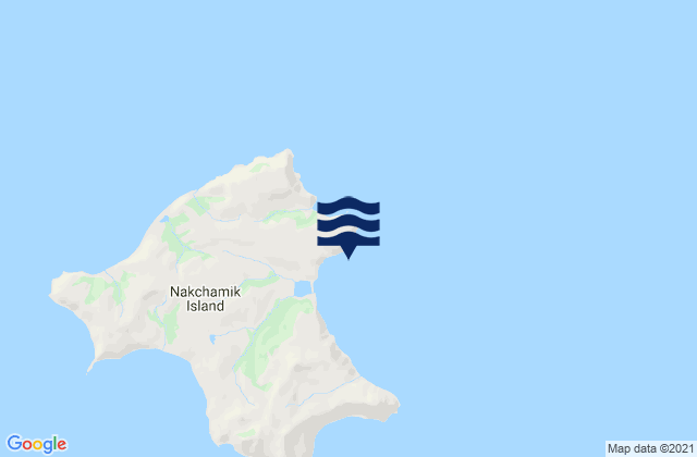 Mapa da tábua de marés em Nakchamik Island, United States
