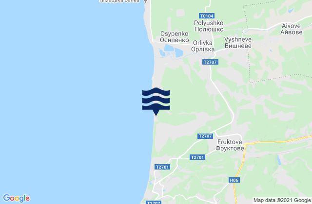 Mapa da tábua de marés em Nakhimovskiy rayon, Ukraine