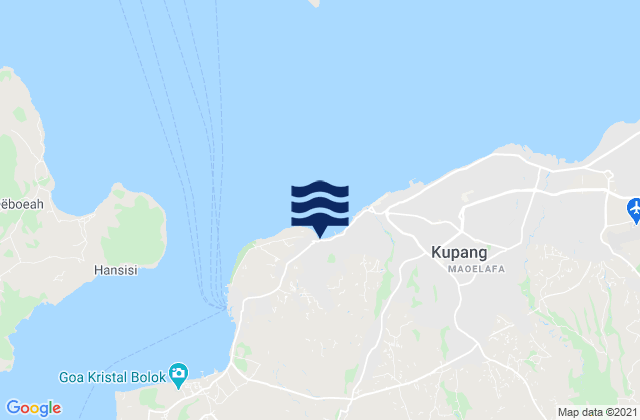 Mapa da tábua de marés em Namosain, Indonesia