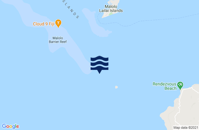 Mapa da tábua de marés em Namotu Island, Fiji