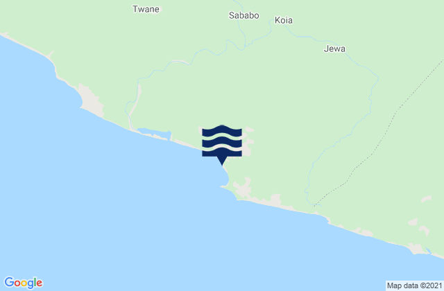 Mapa da tábua de marés em Nana Kru, Liberia
