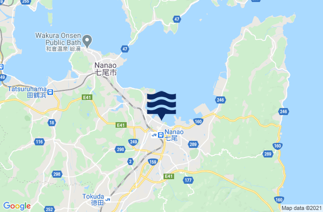 Mapa da tábua de marés em Nanao, Japan