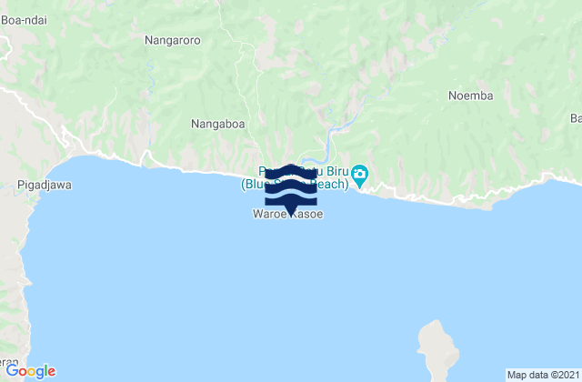 Mapa da tábua de marés em Nangapanda, Indonesia