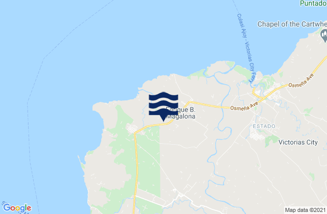 Mapa da tábua de marés em Nangka, Philippines