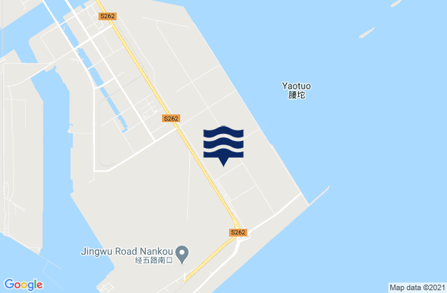 Mapa da tábua de marés em Nangoutuo, China