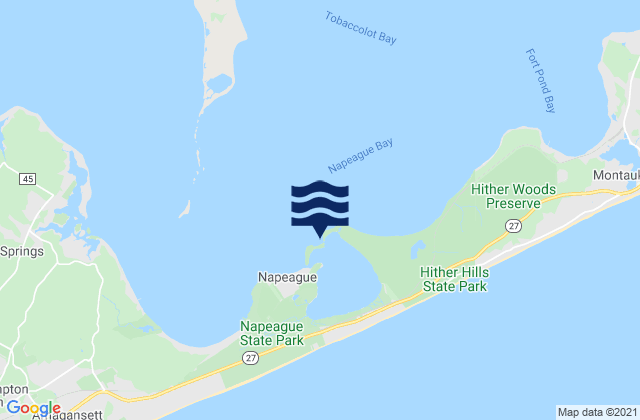 Mapa da tábua de marés em Napeague Harbor, United States