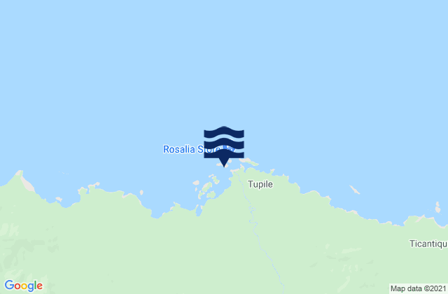 Mapa da tábua de marés em Narganá, Panama