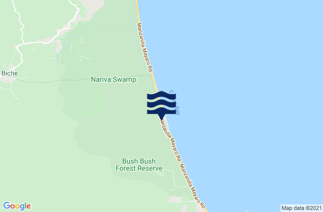 Mapa da tábua de marés em Nariva River, Trinidad and Tobago