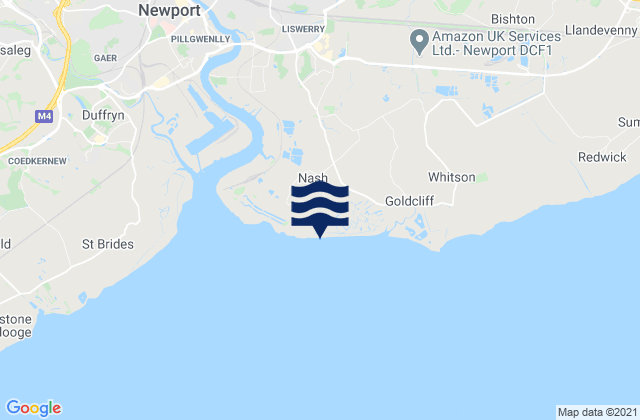 Mapa da tábua de marés em Nash, United Kingdom