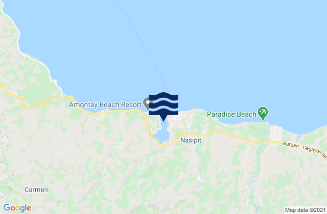 Mapa da tábua de marés em Nasipit Harbor (Butuan Bay), Philippines