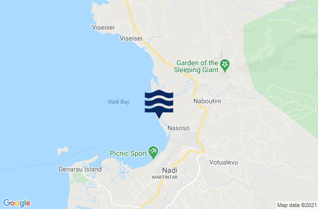 Mapa da tábua de marés em Nasoso Island, Fiji