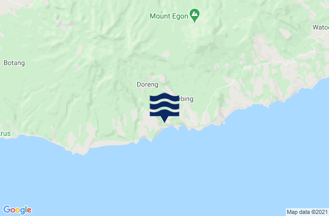 Mapa da tábua de marés em Natakoli, Indonesia