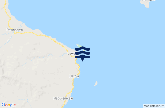 Mapa da tábua de marés em Natovi, Fiji