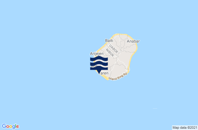 Mapa da tábua de marés em Nauru