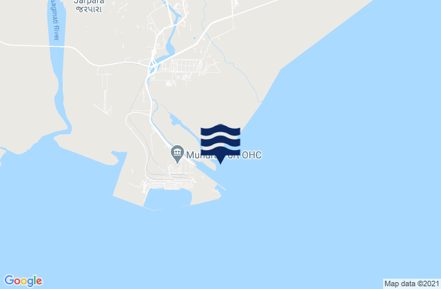 Mapa da tábua de marés em Navinar Point, India