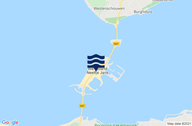 Mapa da tábua de marés em Neeltje Jans, Netherlands