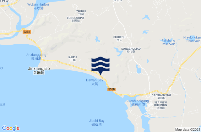 Mapa da tábua de marés em Neihu, China