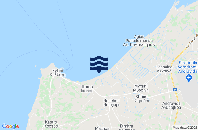 Mapa da tábua de marés em Neochóri, Greece