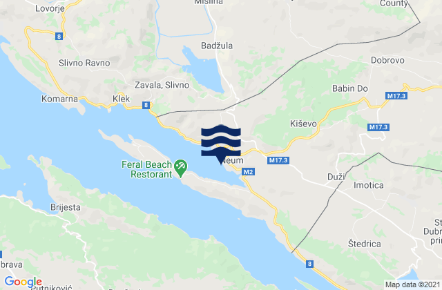 Mapa da tábua de marés em Neum, Bosnia and Herzegovina