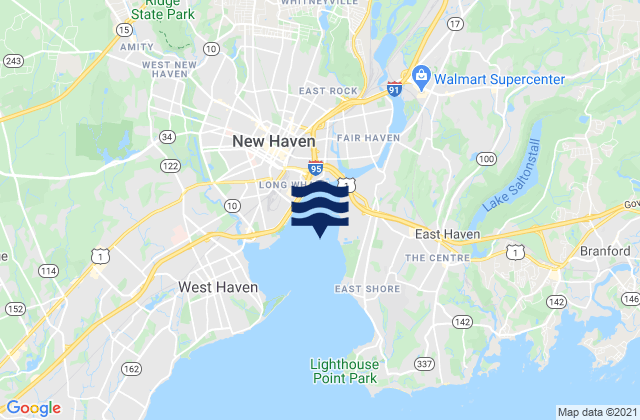 Mapa da tábua de marés em New Haven Harbor Gateway Terminal Approach, United States