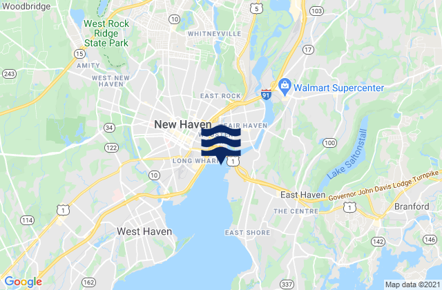 Mapa da tábua de marés em New Haven Harbor Tanker Terminal, United States