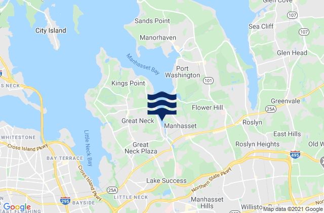 Mapa da tábua de marés em New Hyde Park, United States