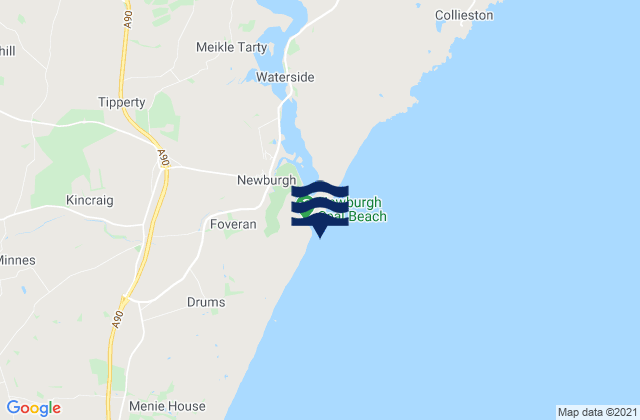 Mapa da tábua de marés em Newburgh Beach, United Kingdom