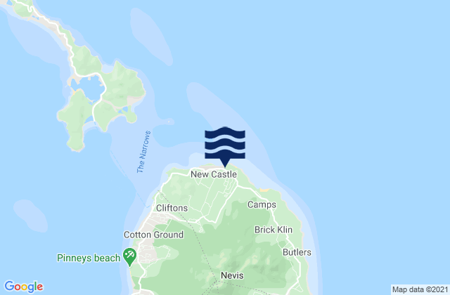 Mapa da tábua de marés em Newcastle, Saint Kitts and Nevis