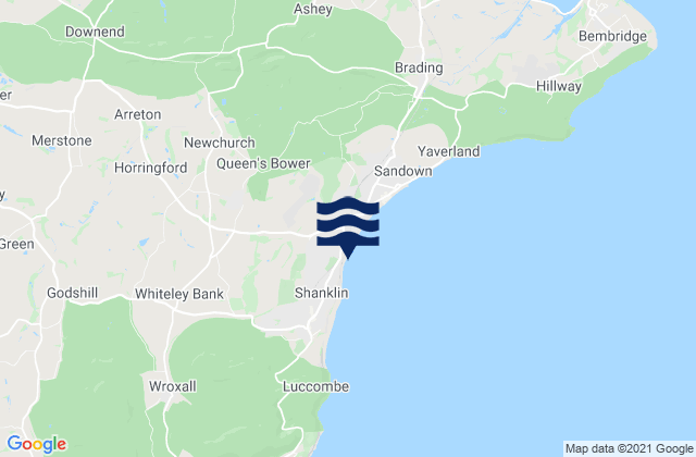 Mapa da tábua de marés em Newchurch, United Kingdom