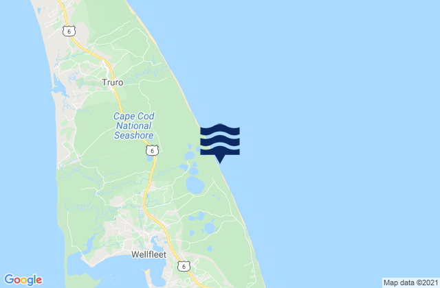 Mapa da tábua de marés em Newcomb Hollow Beach, United States