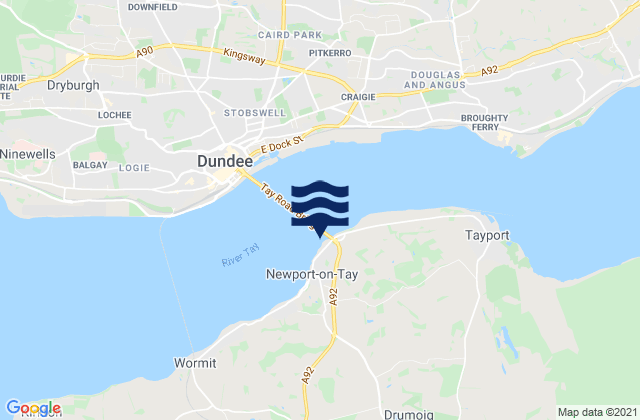 Mapa da tábua de marés em Newport-on-Tay, United Kingdom