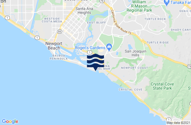 Mapa da tábua de marés em Newport Bay Entrance (Corona Del Mar), United States