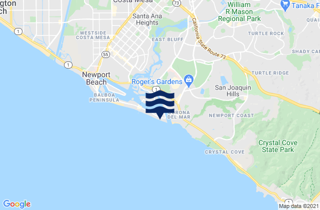 Mapa da tábua de marés em Newport Bay Entrance Corona Del Mar, United States