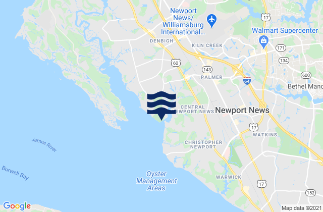 Mapa da tábua de marés em Newport River (Yacht Club), United States