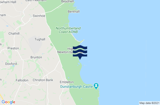 Mapa da tábua de marés em Newton Haven Beach, United Kingdom