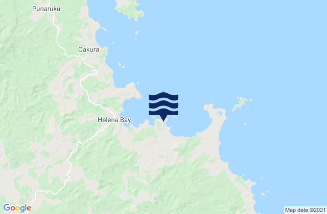 Mapa da tábua de marés em Ngahau Bay, New Zealand