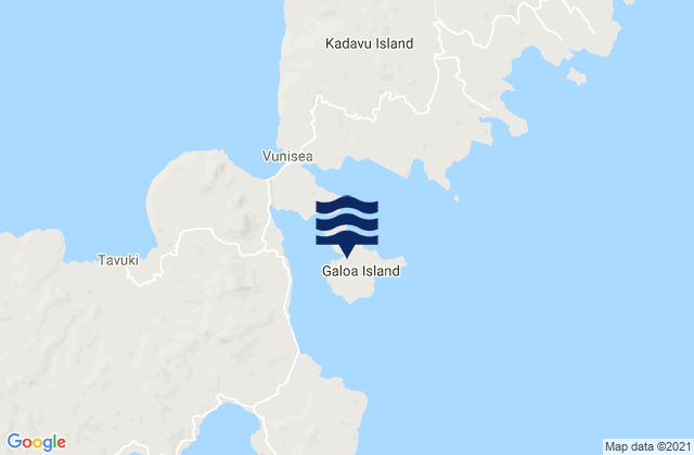 Mapa da tábua de marés em Ngaloa Inlet, Fiji