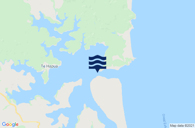 Mapa da tábua de marés em Ngatehe Point, New Zealand