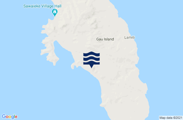 Mapa da tábua de marés em Ngau Island, Fiji