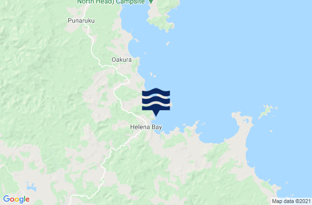 Mapa da tábua de marés em Ngawai Bay, New Zealand