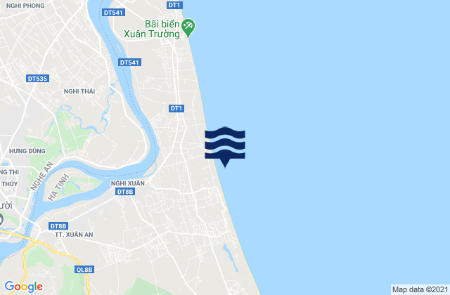 Mapa da tábua de marés em Nghi Xuân, Vietnam