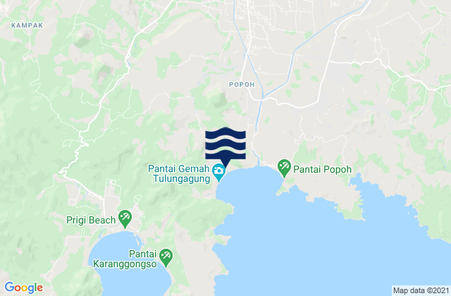 Mapa da tábua de marés em Nglampir, Indonesia