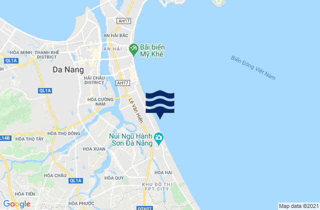 Mapa da tábua de marés em Ngũ Hành Sơn, Vietnam
