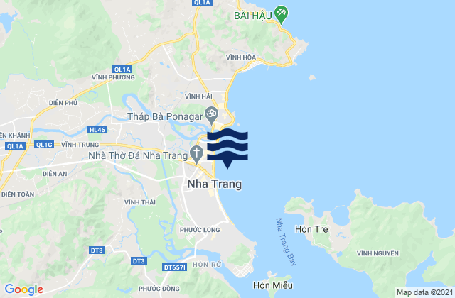 Mapa da tábua de marés em Nha Trang, Vietnam